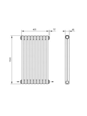 Радиатор стальной Arbonia 2150 БПЛ (9 секций) схема