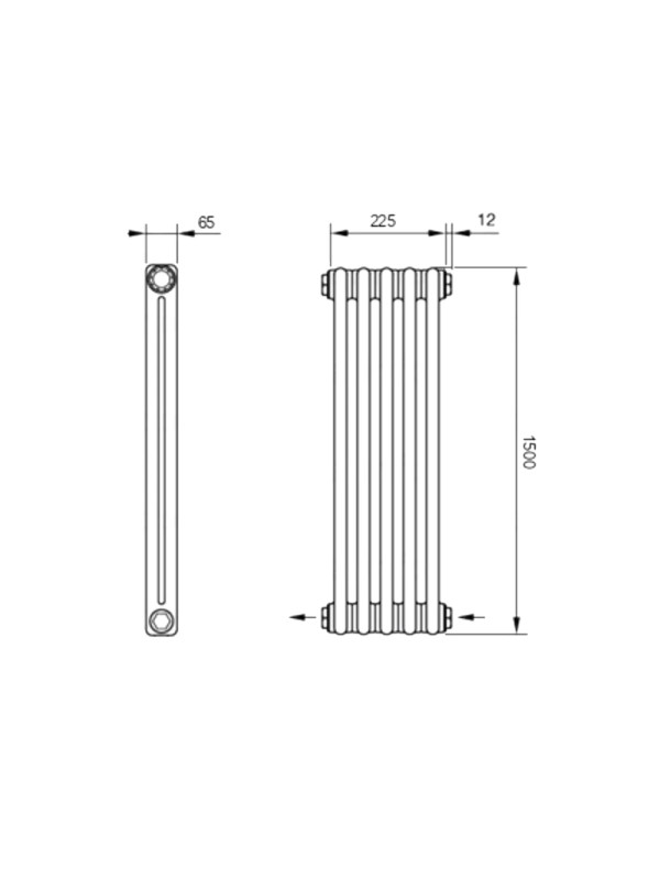 Радиатор стальной Arbonia 2150 БПП (5 секций) схема