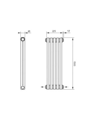Радиатор стальной Arbonia 2150 БПП (5 секций) схема