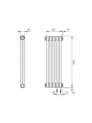 Радиатор стальной Arbonia 2150 НПП (5 секций) схема