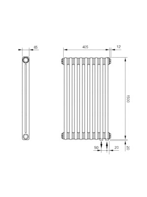 Радиатор стальной Arbonia 2150 НПП (9 секций) схема