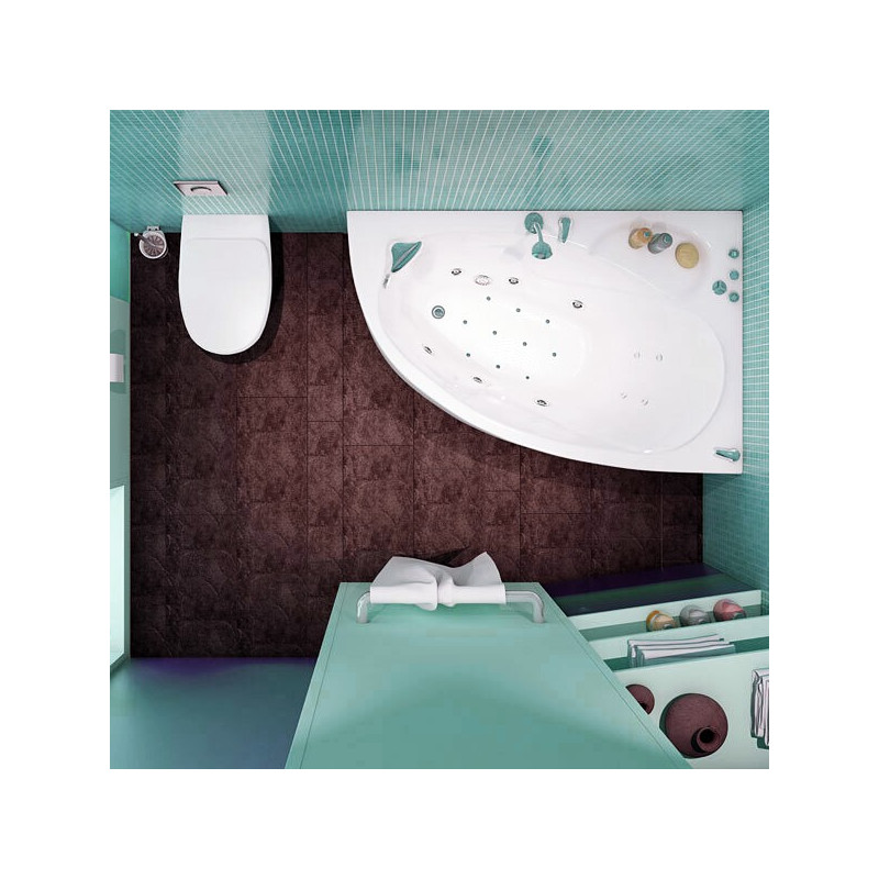 Ванна акриловая Triton Изабель Люкс Flat 170x100 L (с краном-переключателем, гидромассажем и аэромассажем) в интерьере