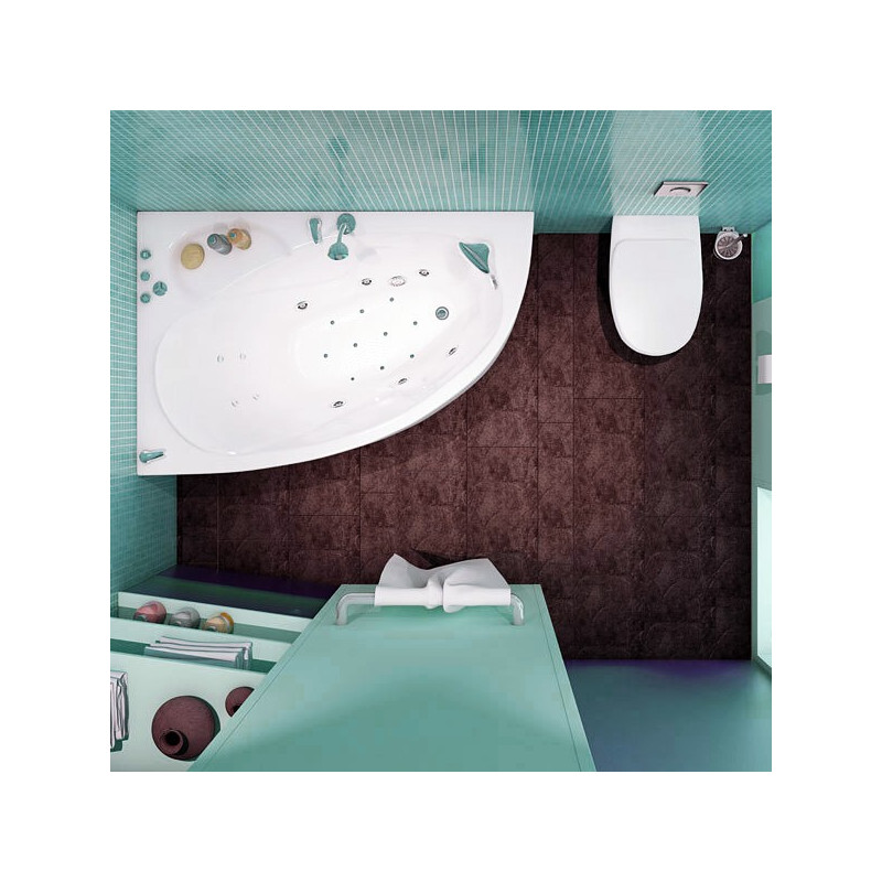 Ванна акриловая Triton Изабель Люкс Flat 170x100 R (с краном-переключателем, гидромассажем и аэромассажем) в интерьере