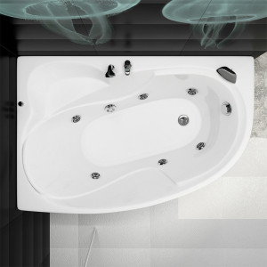 Ванна акриловая Triton Кайли Базовая Flat 150x100 R (с гидромассажем) в интерьере вид снизу