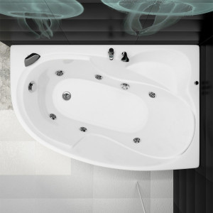 Ванна акриловая Triton Кайли Базовая Flat 150x100 L (с гидромассажем) в интерьере вид сверху
