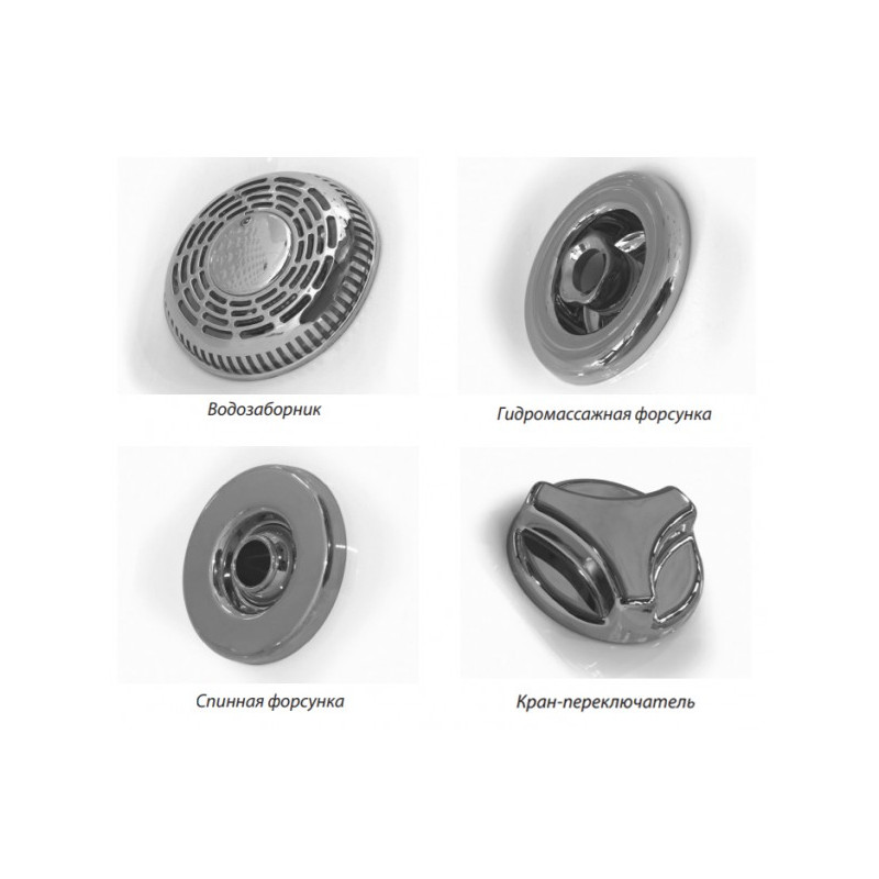 Ванна акриловая Triton Цезарь Люкс Flat 180x80 (с краном-переключателем, гидромассажем и аэромассажем) форсунки