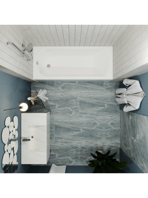 Ванна акриловая 1Acreal Дюна 150x70 в интерьере вид сверху