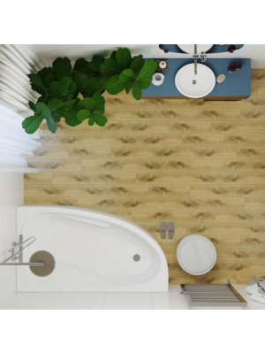 Ванна акриловая 1Acreal Мадрид 150x95 R в интерьере вид сверху