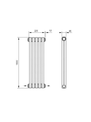 Радиатор стальной Arbonia 2180 БПЛ (5 секций) серый схема