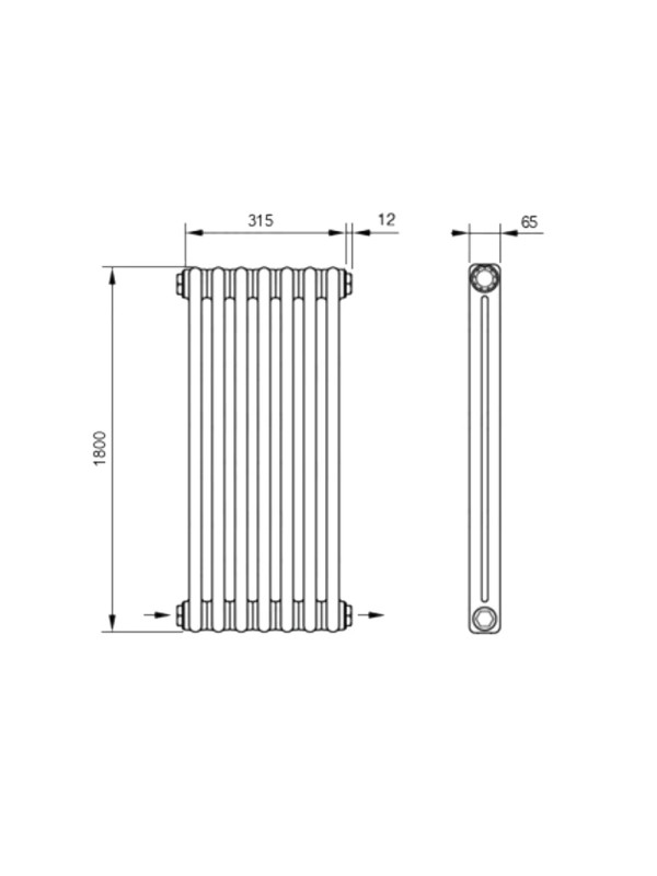 Радиатор стальной Arbonia 2180 БПЛ (7 секций) серый схе