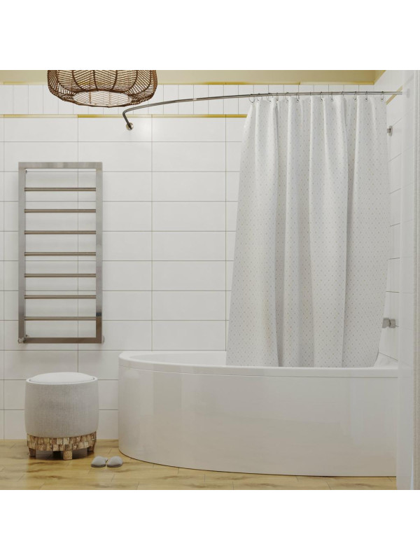 Ванна акриловая 1Acreal Мадрид 170x95 L (с каркасом и экраном) в интерьере вид сбоку