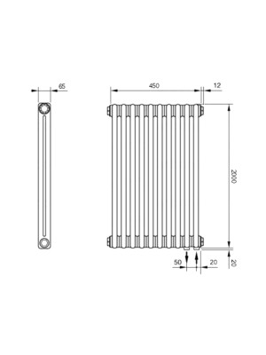 Радиатор стальной Arbonia 2200 (10 секций) схема