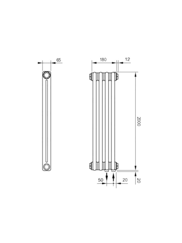 Радиатор стальной Arbonia 2200 (4 секции) схема