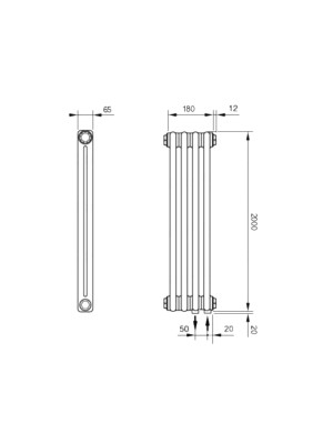 Радиатор стальной Arbonia 2200 (4 секции) схема