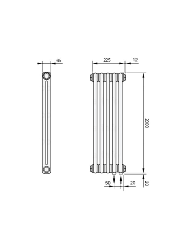 Радиатор стальной Arbonia 2200 (5 секций) схема