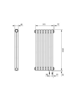 Радиатор стальной Arbonia 2200 (7 секций) схема