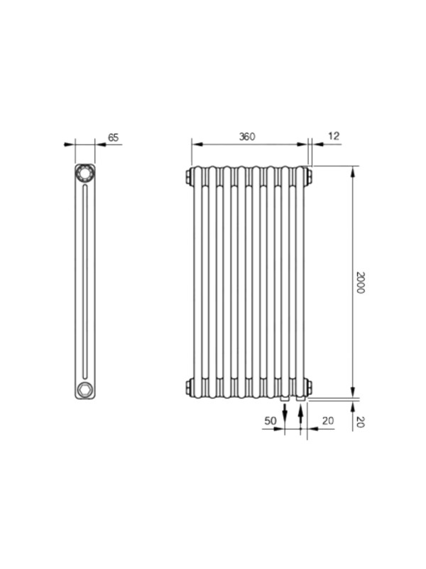 Радиатор стальной Arbonia 2200 НПП (8 секций) схема