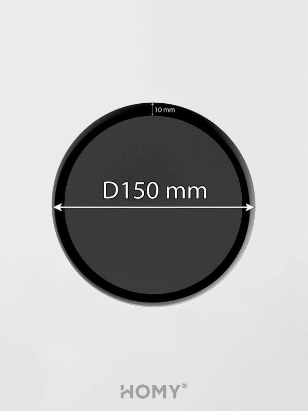 Вентиляционная решетка теневая с вентилятором с таймером и регулировкой воздуха HOMY AIR Круглый A100BRT (d150) черная размер