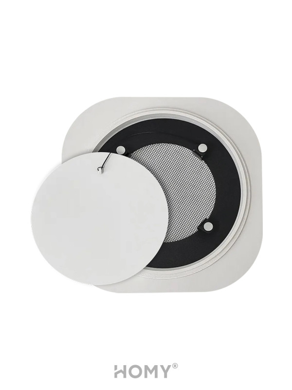 Вентиляционная решетка теневая HOMY AIR Круглый A125W (d200) белая спереди