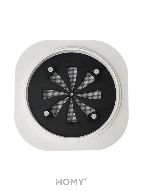 Вентиляционная решетка теневая с регулировкой воздуха HOMY AIR Круглый A125WR (d200) белая регулировка