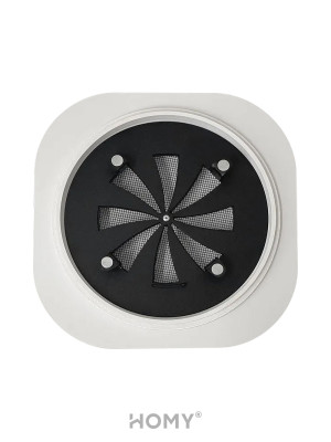 Вентиляционная решетка теневая с вентилятором и регулировкой воздуха HOMY AIR Круглый A125BRS (d200) черная регулировка