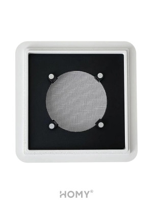 Вентиляционная решетка теневая HOMY AIR Квадратный AS125W (20x20) белая сетка