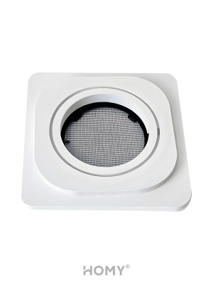 Вентиляционная решетка теневая HOMY AIR Квадратный AS125W (20x20) белая сзади