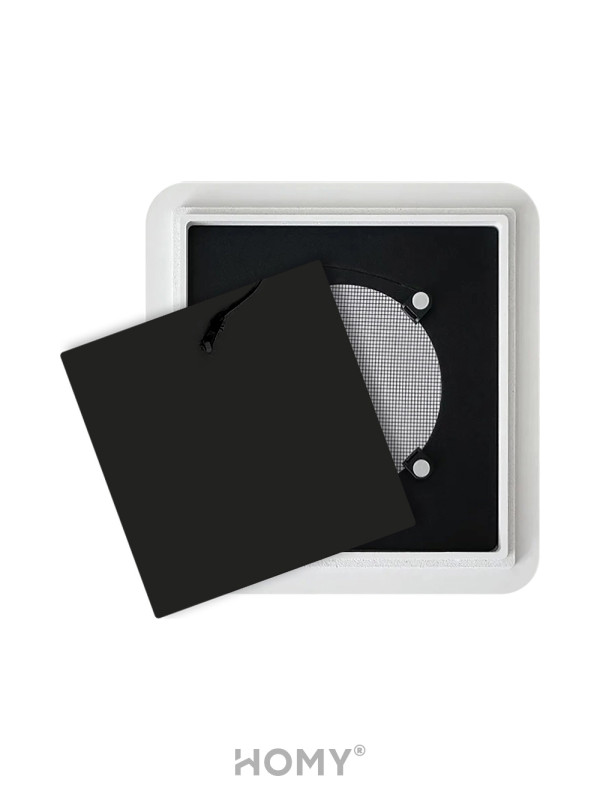 Вентиляционная решетка теневая HOMY AIR Квадратный AS125B (20x20) черная спереди