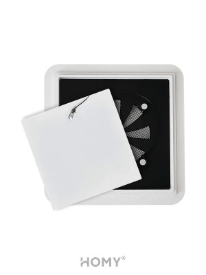 Вентиляционная решетка теневая с регулировкой воздуха HOMY AIR Квадратный AS125WR (20x20) белая спереди