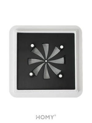 Вентиляционная решетка теневая с регулировкой воздуха HOMY AIR Квадратный AS125WR (20x20) белая регулировка