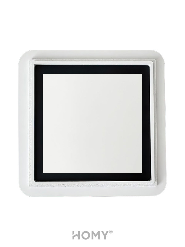 Вентиляционная решетка теневая с вентилятором с таймером и регулировкой воздуха HOMY AIR Квадратный AS100WRT (15x15) белая закрыта