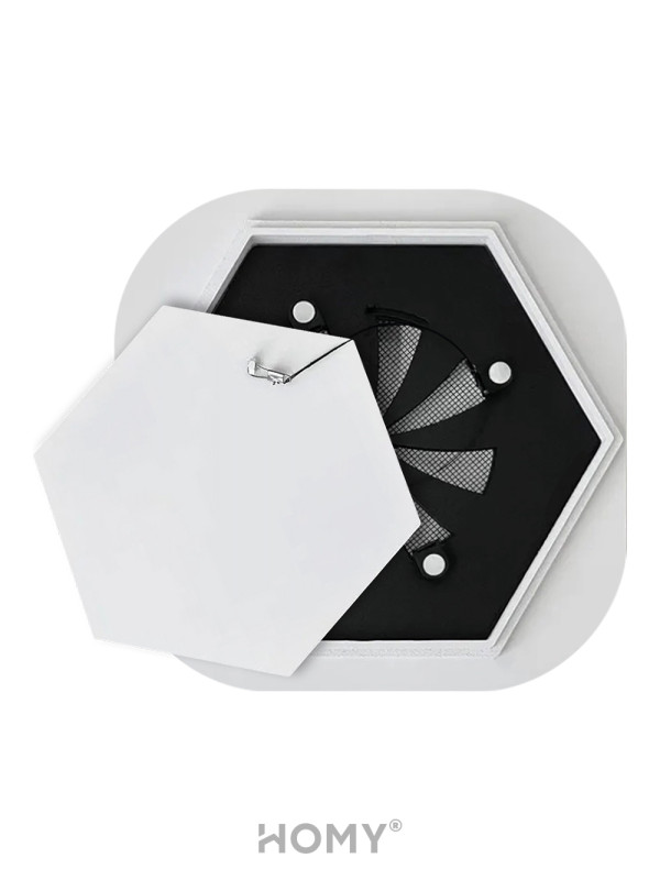 Вентиляционная решетка теневая с вентилятором и регулировкой воздуха HOMY AIR Гексагон AH100WRS (17x15) белая спереди