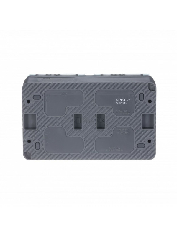 Розетка Systeme Electric AtlasDesign Profi54 ATN544026 антрацит сзади