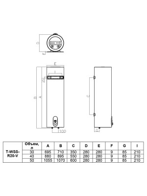 Накопительный водонагреватель Timberk T-WSS30-FS47-V