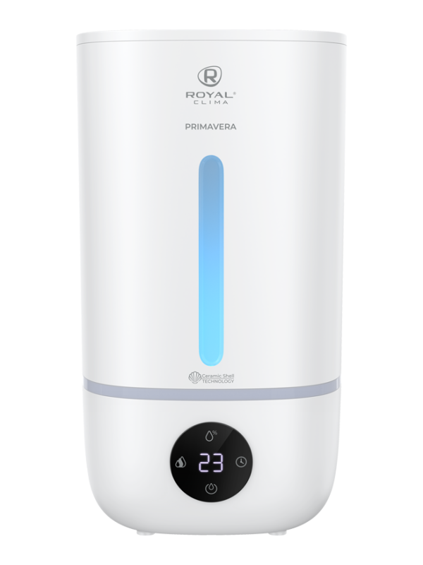 Увлажнитель воздуха Royal Clima Primavera RUH-PV350/5.0E-WT индикация спереди