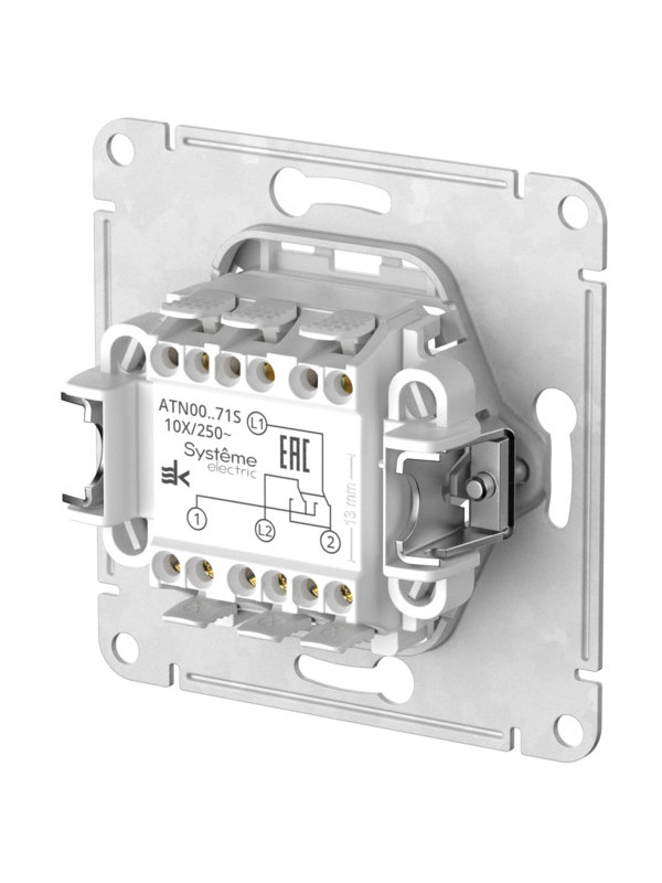 Выключатель Systeme Electric AtlasDesign ATN000171S белый сзади