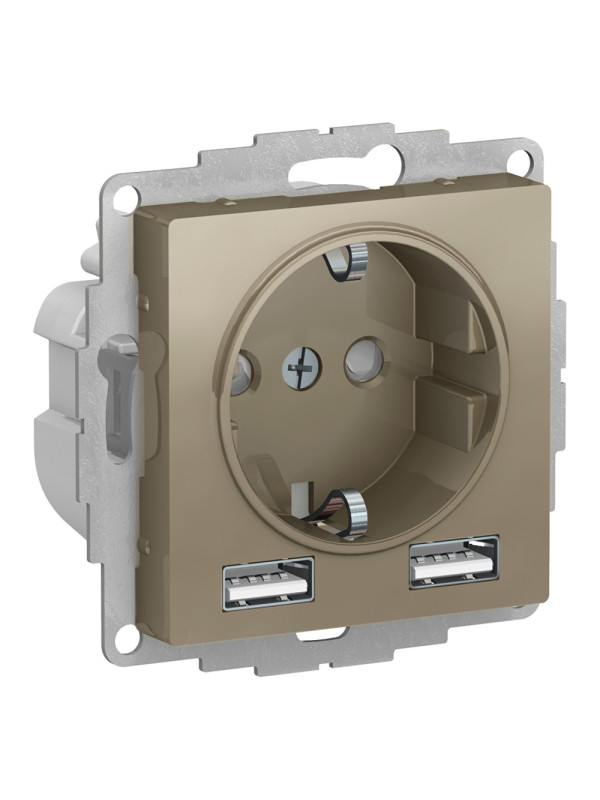 Розетка Systeme Electric AtlasDesign ATN000530 шампань