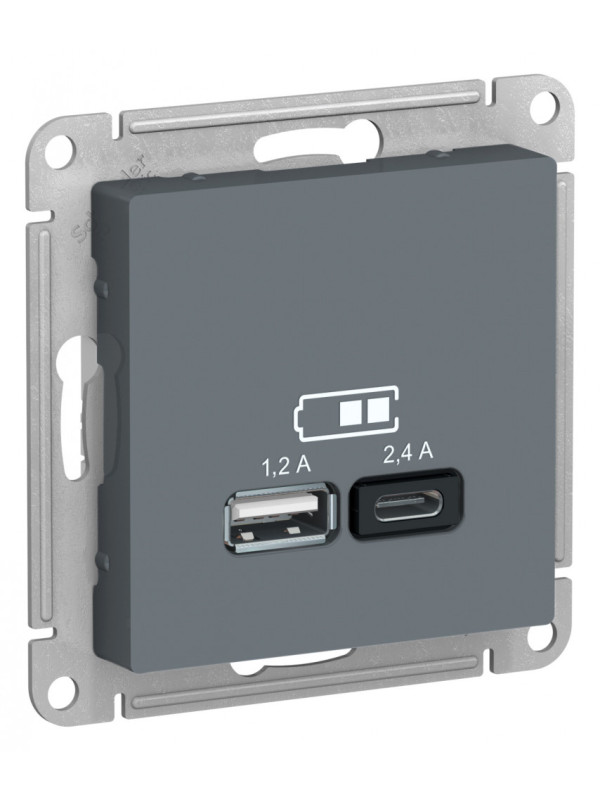 Розетка Systeme Electric AtlasDesign ATN000739 грифель сбоку