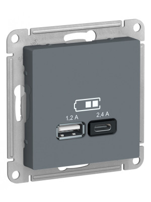 Розетка Systeme Electric AtlasDesign ATN000739 грифель сбоку