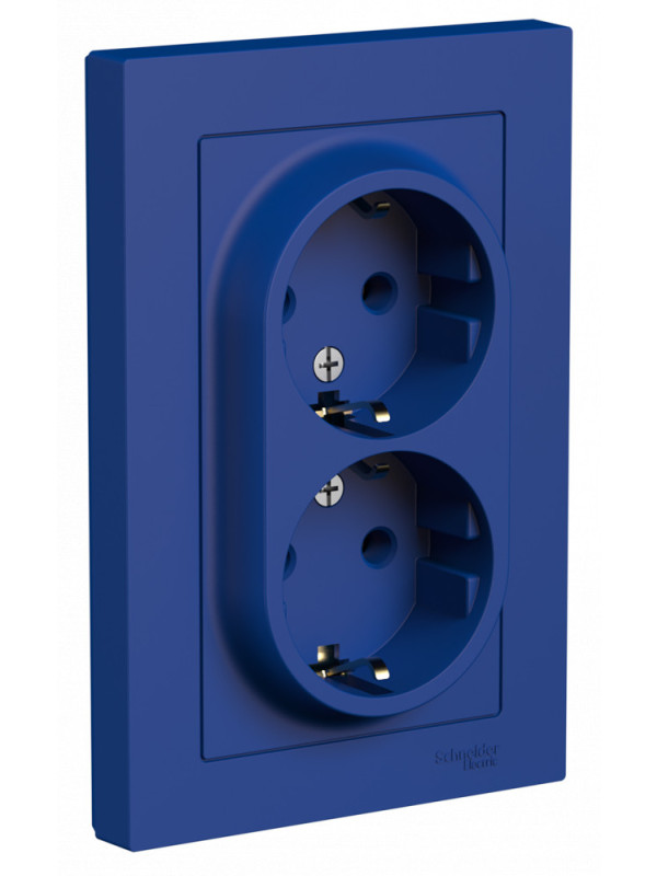 Розетка Systeme Electric AtlasDesign ATN001124 аквамарин сбоку