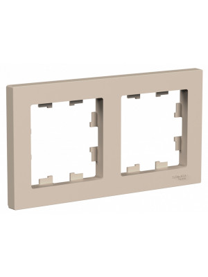 Рамка Systeme Electric AtlasDesign ATN001202 песочный сбоку