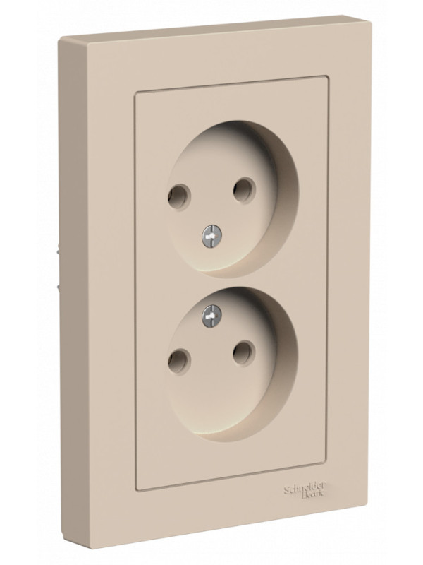 Розетка Systeme Electric AtlasDesign ATN001220 песочный сбоку