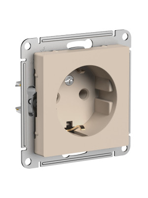 Розетка Systeme Electric AtlasDesign ATN001243 песочный сбоку
