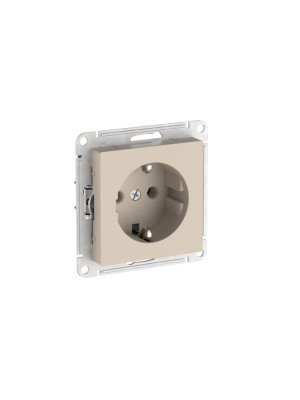 Розетка Systeme Electric AtlasDesign ATN001243S песочный сбоку
