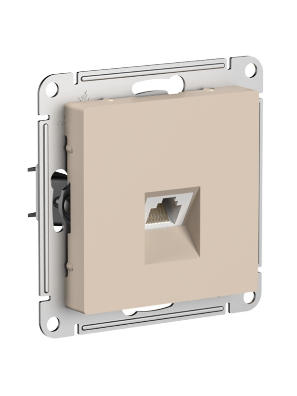 Розетка Systeme Electric AtlasDesign ATN001283 песочный сбоку