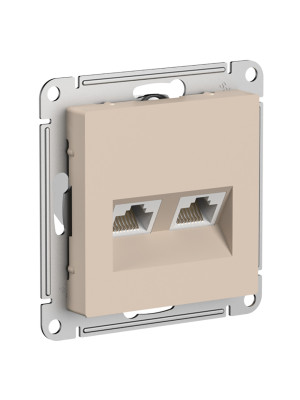 Розетка Systeme Electric AtlasDesign ATN001285 песочный сбоку