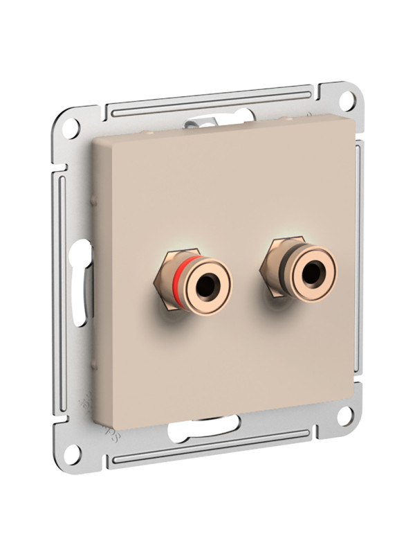 Розетка Systeme Electric AtlasDesign ATN001287 песочный сбоку