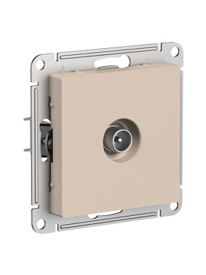 Розетка Systeme Electric AtlasDesign ATN001293 песочный сбоку