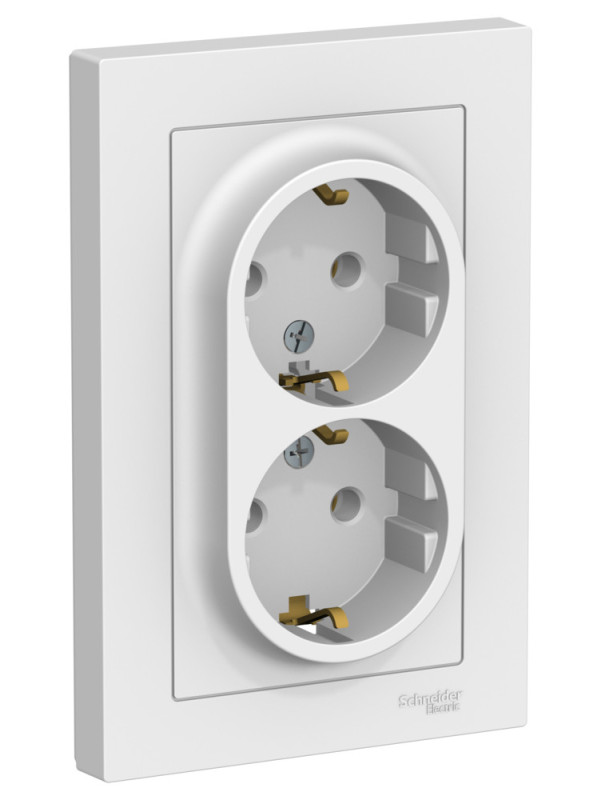 Розетка Systeme Electric AtlasDesign ATN001324 лотос сбоку