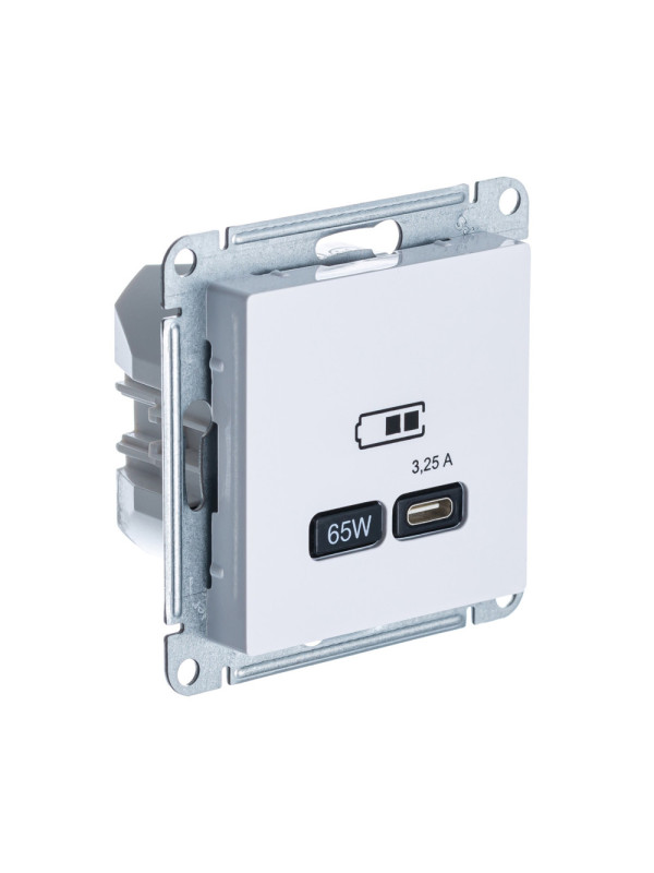 Розетка Systeme Electric AtlasDesign ATN001327 лотос сбоку